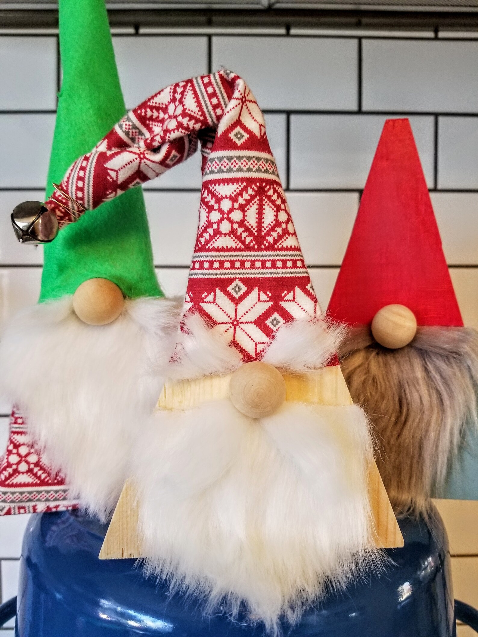 Wood Block Holiday Gnomes Etsy