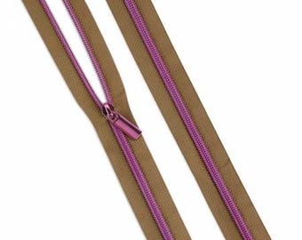 ZBY5C131, Sallie Tomato NAVY #5 Nylon TULA PINK Coils/pulls