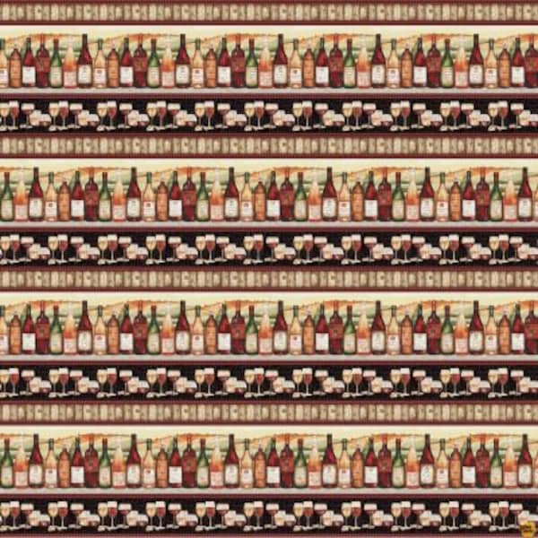 347-98, After Five: Wine Border Strip, 44"/45" wide, sold by the 1/2 yard, for Henry Glass & Co.