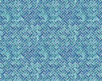 11VIC-1, Victoria - Trellis (Blue), 44"/45" wide, sold by the 1/2 yard, for In The Beginning Fabrics