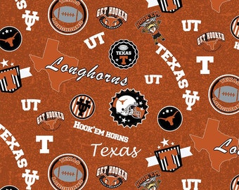 UT1208, University of Texas, 44"/45" wide, sold by the 1/2 yard, for Skykel Enterprises