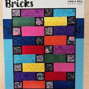 Purr-fect Bricks Quilt Kit von Villa Rosa und Calico Cats Nähen (54 "X72" )