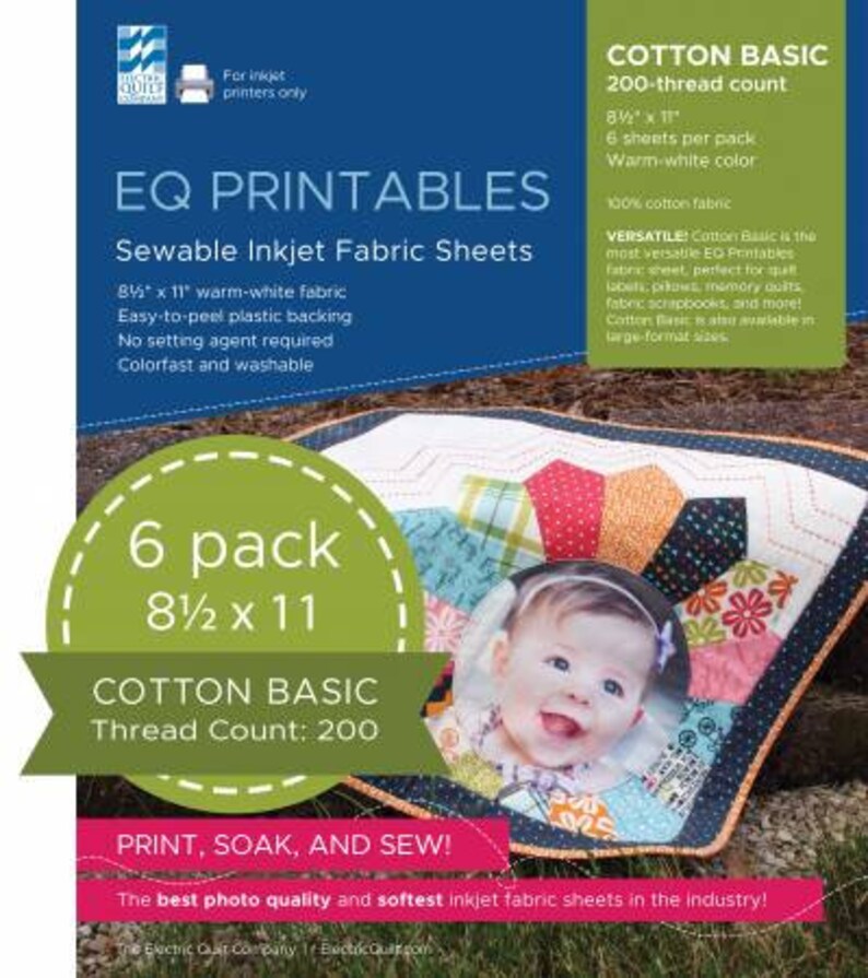 EQ Printables Inkjet Fabric Sheets (6/pkg) Etsy Australia