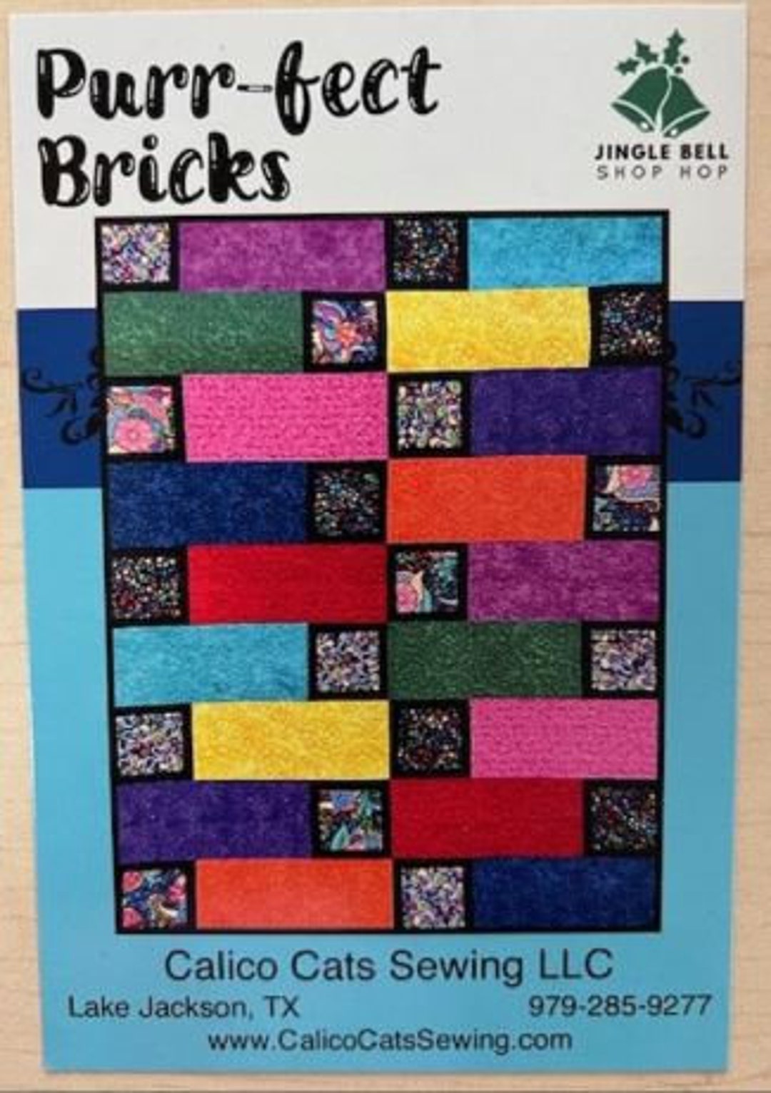 Purr-fect Bricks - Quilt Pattern, Finished Quilt Approx. 54" X 72", by ...