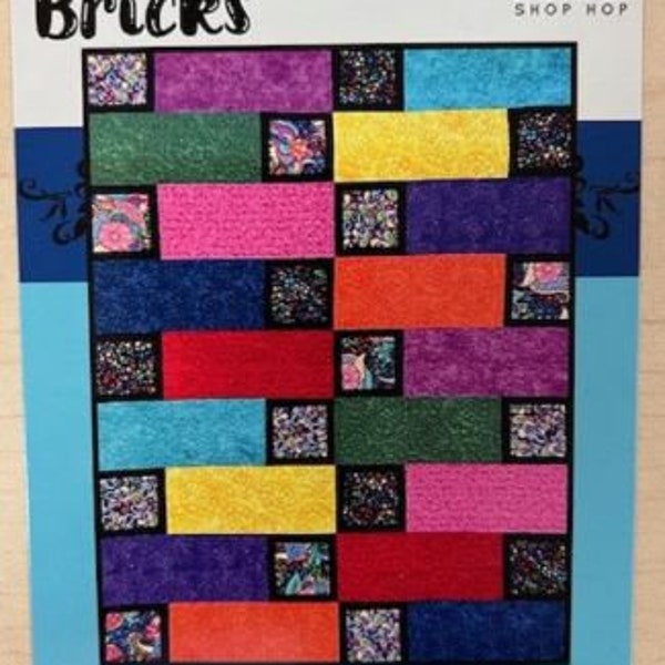 Purr-fect Bricks - Quilt Pattern, finished quilt approx. 54" x 72", by Calico Cats Sewing LLC and Villa Rosa Designs