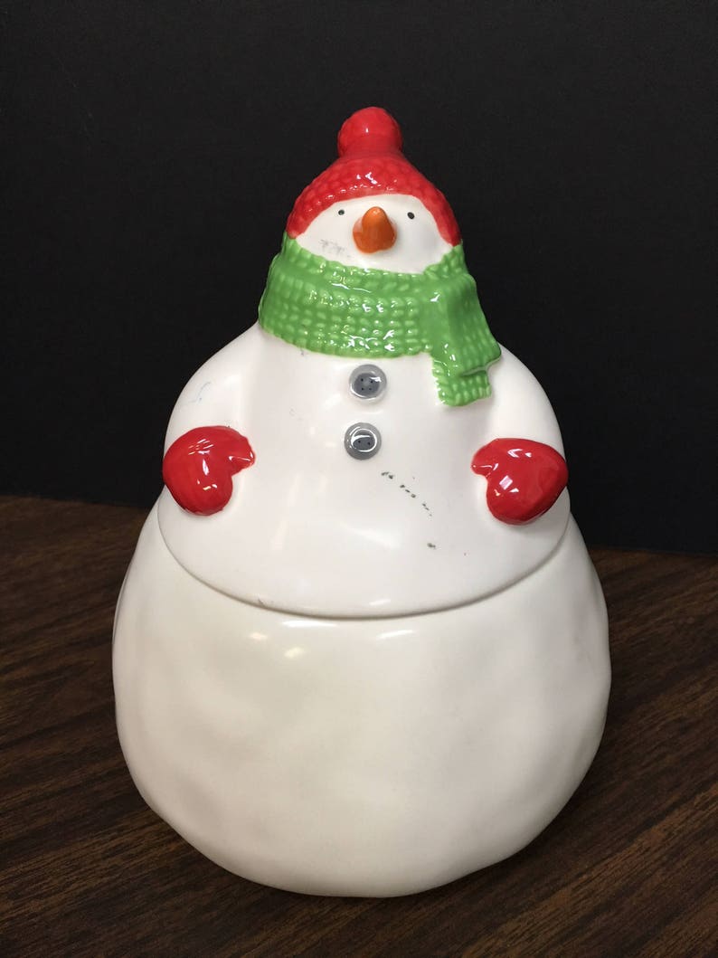 Hallmark Snowman Candy Dish and Stuffed Snowman Etsy