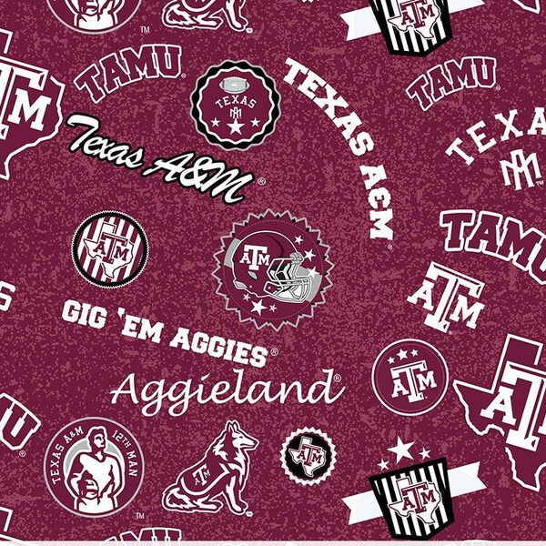 TAM1208, Texas A&M, 44"/45" wide, sold by the 1/2 yard, for Skykel Enterprises