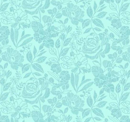 7567S-11, Splendid Path, Aqua Tone-on-tone Floral, 44