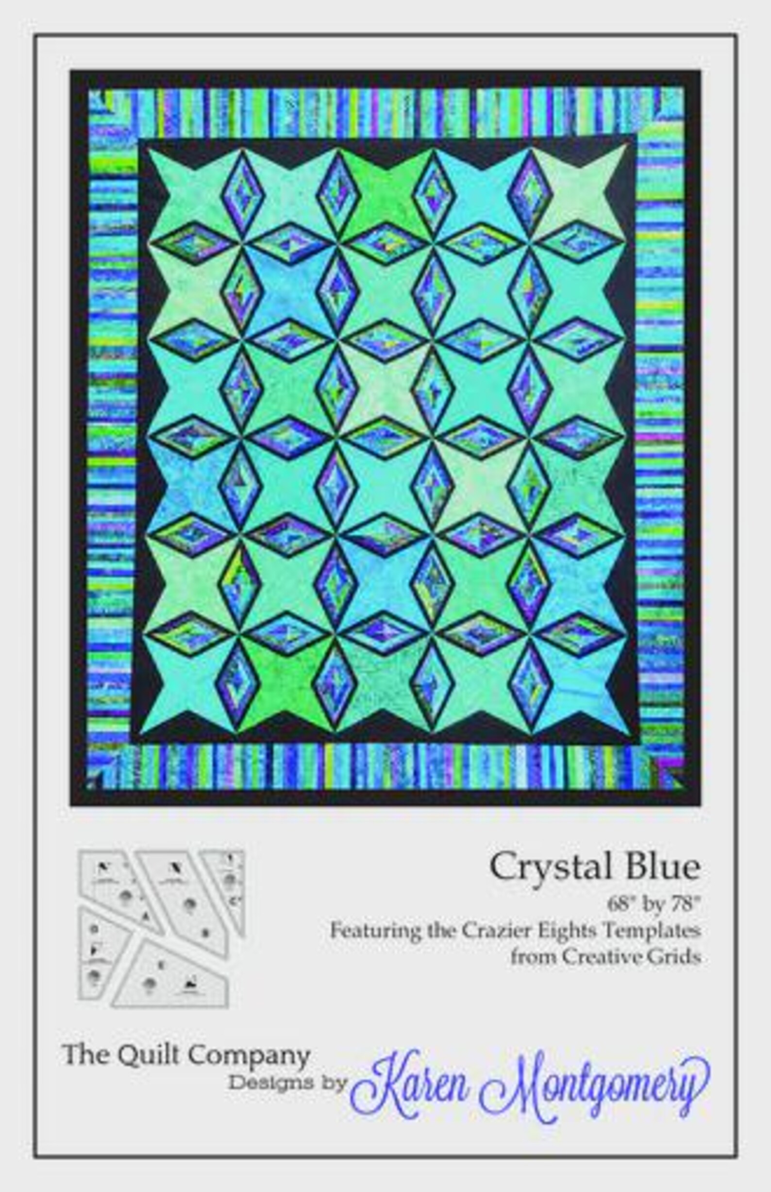 Crystal Blue Pattern by Karen Montgomery, 68"x78" - Etsy