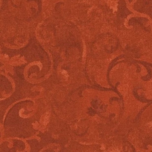 89025-888, Essentials - Dark Rust Scroll, 44&quot;/45&quot; wide, sold by the 1/2 yard, by Wilmington Prints