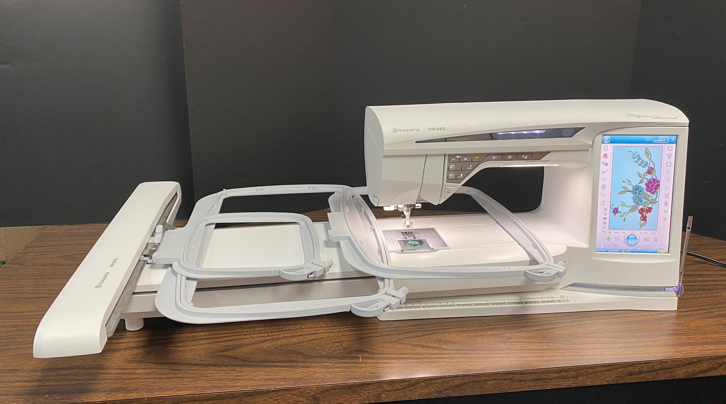 Husqvarna Viking 1 Sewing Machine Embroidery Arm Unit and Case Extras