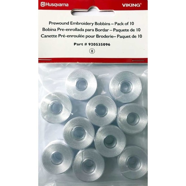 Viking Epic Prewound Bobbins White, pack of 10