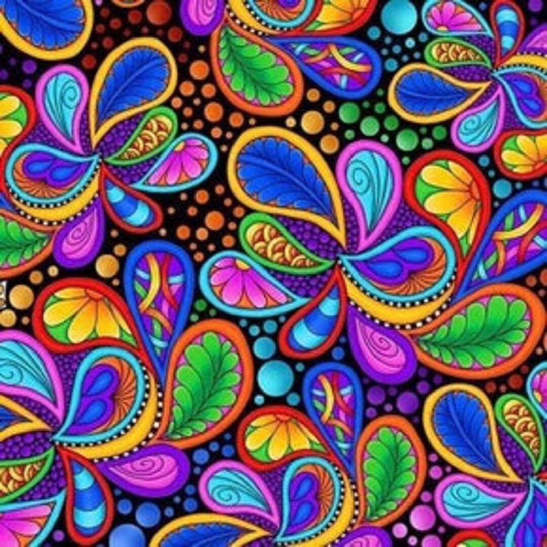 26372-J, Carnivale - Packed Paisleys (on Black), 44