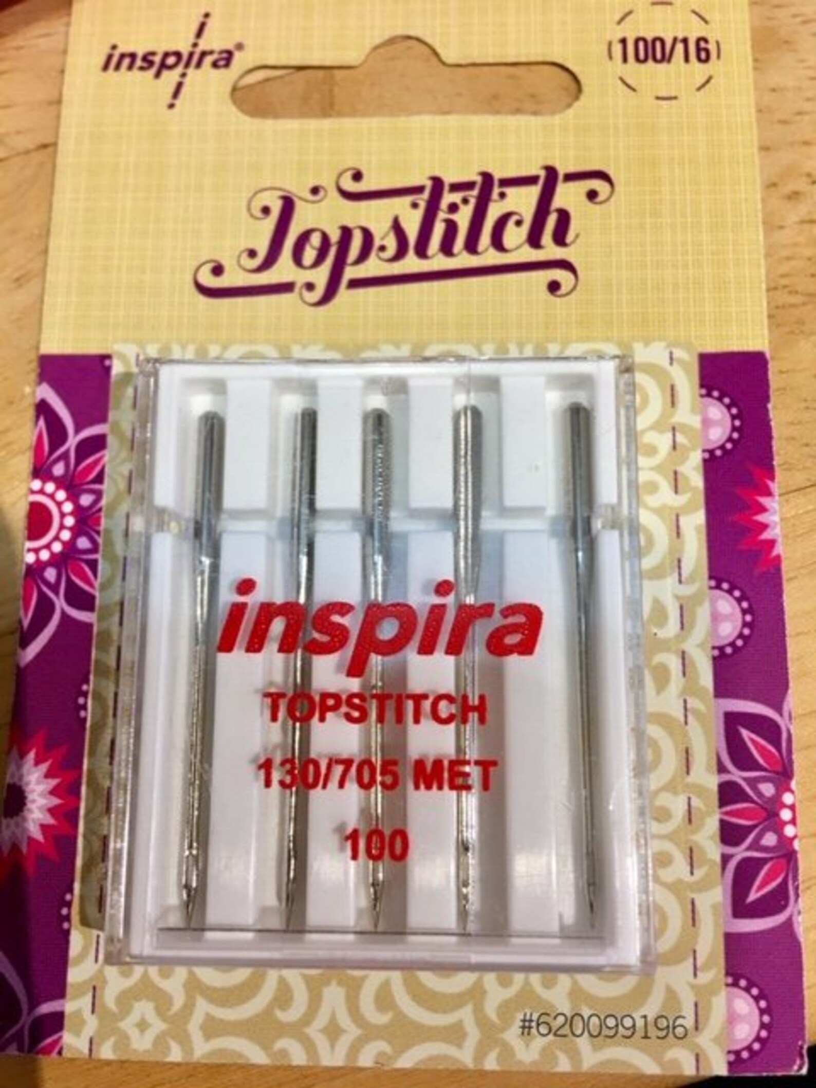 Inspira Topstitch Machine Needles 100/16 5pk. Etsy