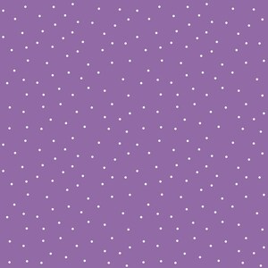 MAS8210-V, KimberBell White Tossed Tiny Dots on Purple, 44&quot;/45&quot; wide, sold by the 1/2 yard, for Maywood Studio