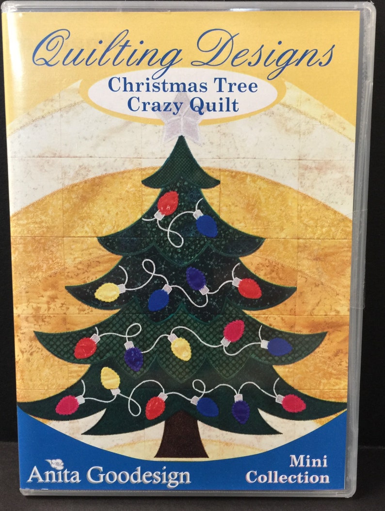 Anita Goodesign Christmas Tree Crazy Quilt Embroidery CD
