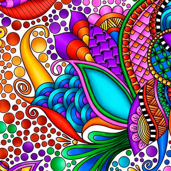 26369-ZX, Carnivale - Carnivale -floral Geometric (on White