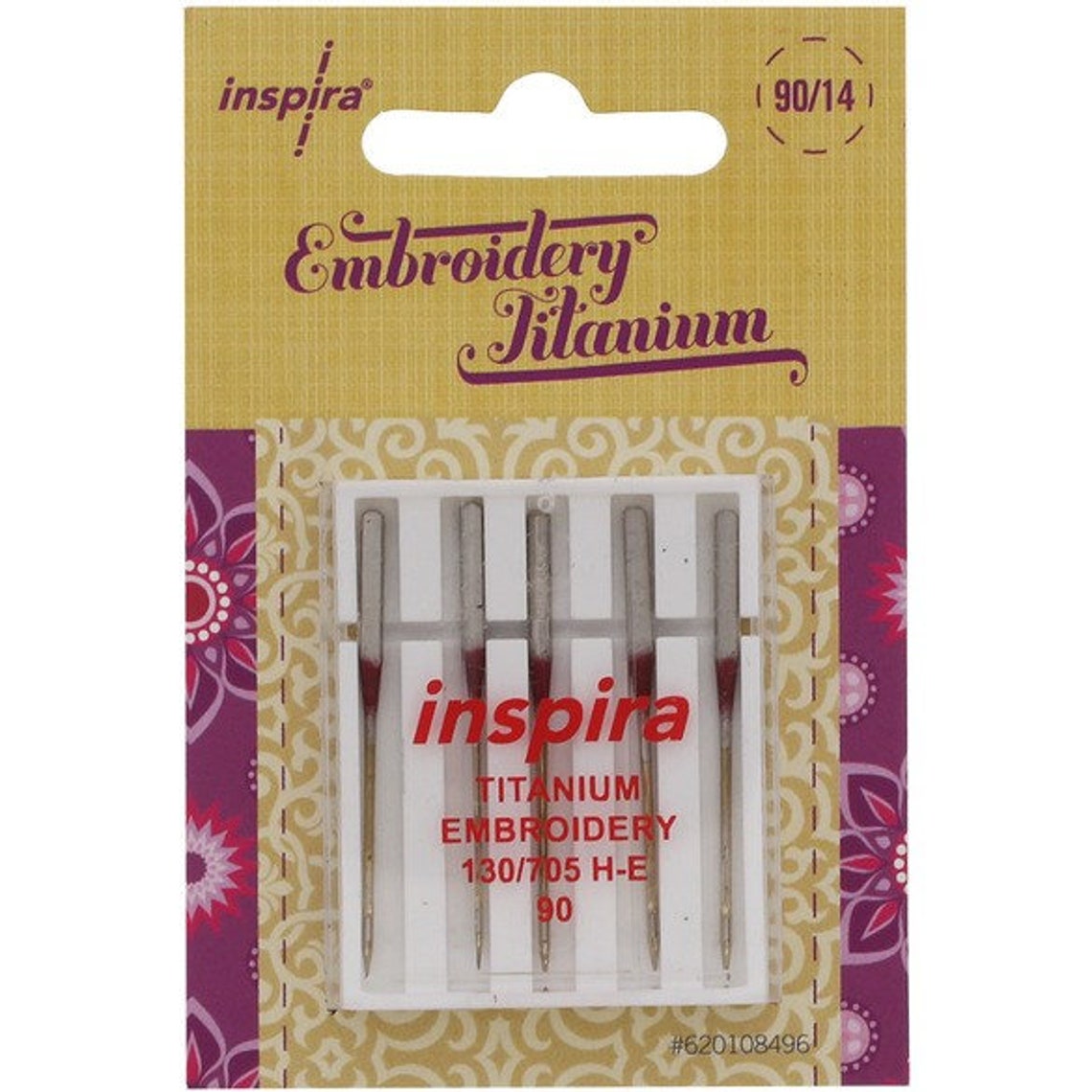 Inspira Embroidery Titanium Machine Needles 90/14 5pk. Etsy