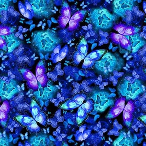 【G5943】COSMIC BUTTERFLY/DOOSYCOOKIE CD1835, Cosmic Butterfly, Sold by the 1/2 Yard - Etsy UK