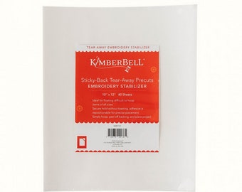 KimberBell Sticky-Back Tear-Away Vorschnitte Embroidery Stabilizer (40) 10 "X 12" Sheets