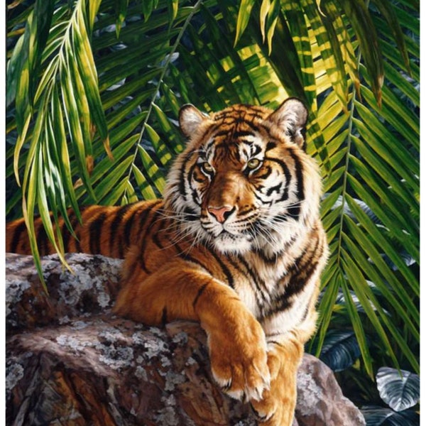 DP25519-99, Jungle Queen Panel - Tiger, finished size approx. 32" X 43", for Northcott
