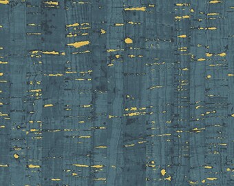 Teal with Gold Flecks Cork, 1/2 yard cut (18"X25")