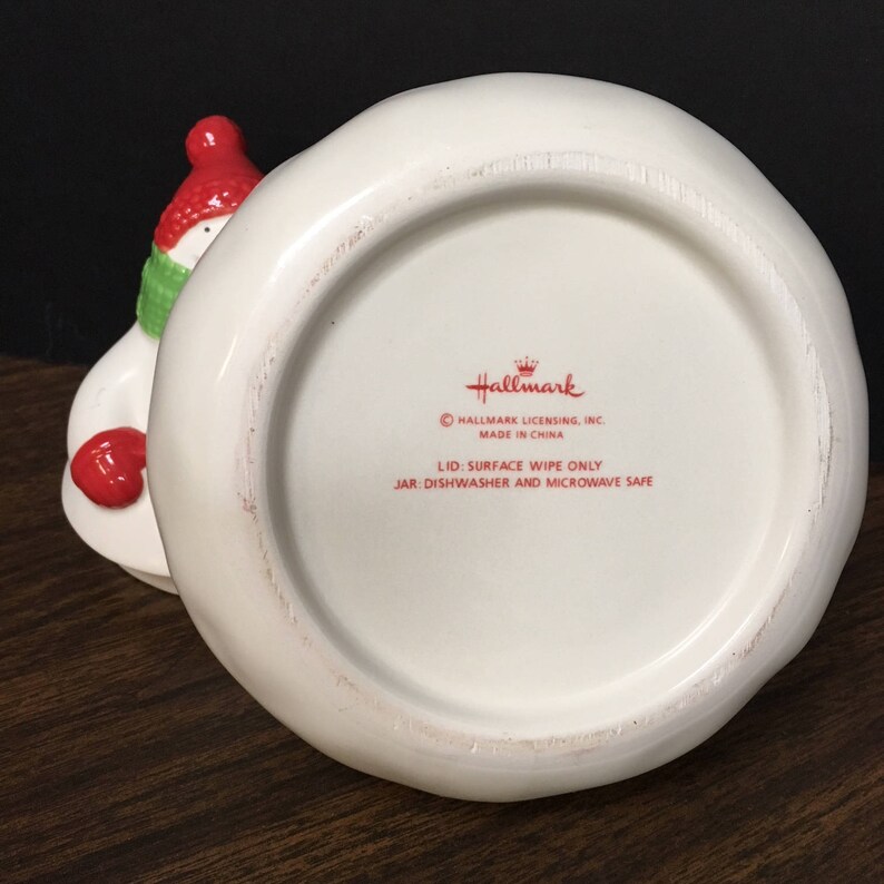 Hallmark Snowman Candy Dish and Stuffed Snowman Etsy