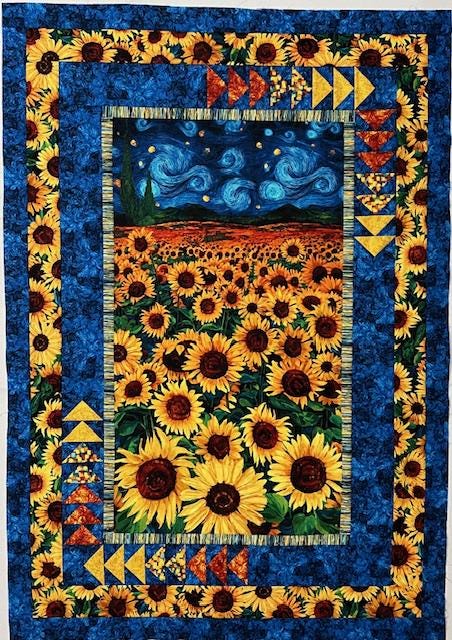Sunflower Symphony Quilt KIT, 42" X 60" Finished