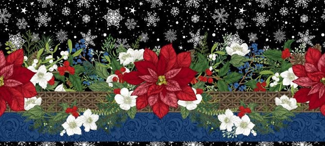 2WB-2, Winter Blooms, di Jason Yenter, ITB Fabrics, larghezza 44/45", venduto a 1/2 iarda