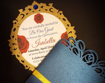Mirror Invitation - Wedding Invitation - Fairy Princess Invite - Sweet Sixteen - Quinceanera Invite - Princess Party - Mirror Invite - 10ct.
