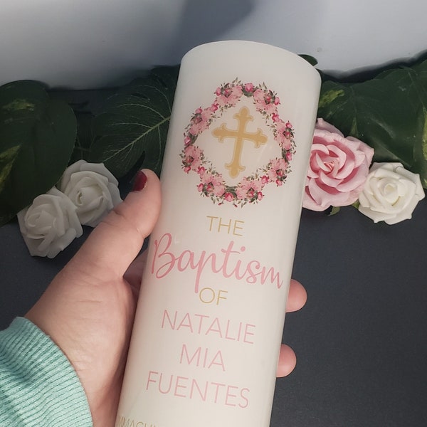 Vela de bautismo personalizada - Vela de bautizo - Vela Para Bautizo - Vela de bautismo - Vela de bautismo para niñas - Regalo de bautismo - Bautismo