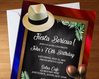 Fiesta Boricua - Boricua Party - Hispanic Party - Puerto Rican Invite - Birthday Invitation - Digital Invite - Digital Download