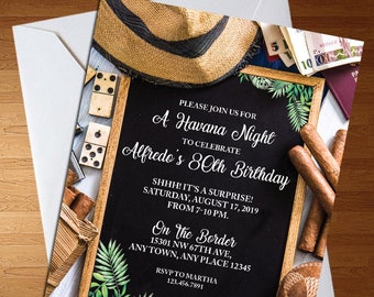 Havana Nights Party - Suprise Party - Havana Nights Invite - Havana Nights - Birthday Invitation - Digital Invite - Digital Download
