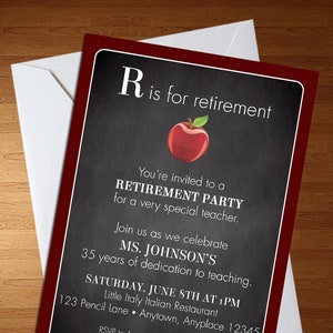 Teacher Retirement Party - Retirement Party Invite - Teaching Retirement - Retirement Party - Teacher Retire Party - Retirement - Teacher