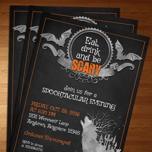 Halloween Party - Halloween Invite - Scary Party - Eat drink and be Invite - Spooky Party - Halloween Invitation - Halloween Party Invites