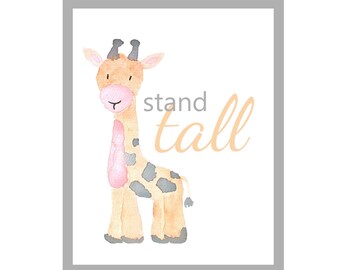 Watercolor Art - Watercolor Giraffe - Jungle Theme - Kids Decor - Nursery Decor - Watercolor - Nursery - Digital Print - Instant Download