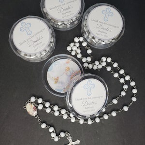 Cadeau de chapelet - Cadeaux de baptême - Cadeaux de fête religieuse - Cadeaux de chapelet pour le baptême - Cadeaux de chapelet de baptême - Cadeaux de baptême - 12 carats