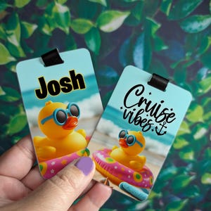 Duck Luggage Tag - Cruise Luggage Tag - Travel Tag with Name - Travel Gift Him Her - Personalized Tags - Best Friends Gift - Cruise Weekend