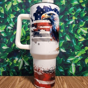 American Eagle Tumbler - Veteran Gift - Eagle Tumbler - Gift for Men - Patriotic Cup - America Cup - Gift for Him - Reusable - 40oz