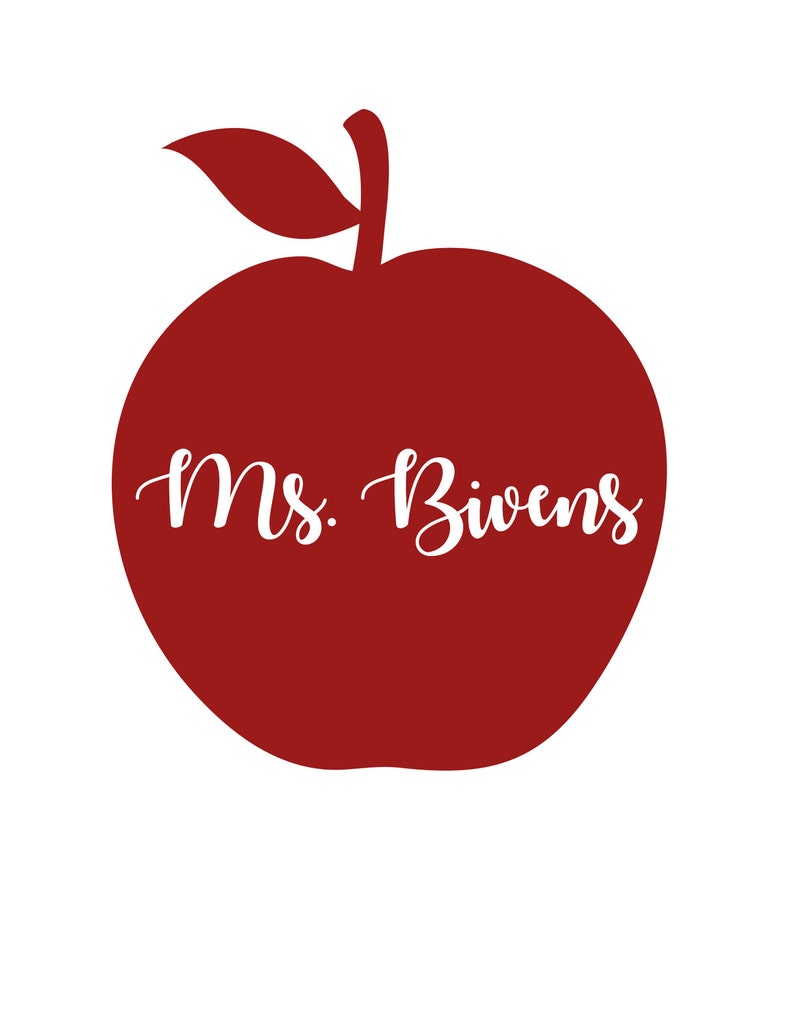 Download Teacher Apple Decal Vinyl Decal Tumbler Decal Teacher | Etsy