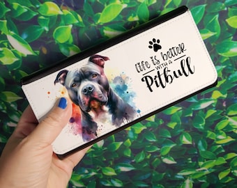 Pitbull Dog - Pit Portrait Wallet - Pitbull Gift - Pittie Dog Mom - Women's Wallet - Dog Mom Gift - Dog Mom Wallet - Faux Leather Wallet
