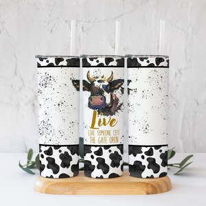 Cow Print - Cow Tumbler - Heifer Print - Sublimation Design - 20oz Skinny Tumbler Wraps Templates - Seamless Wrap - Summer - Funny Cow Cup