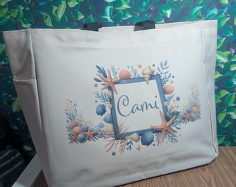 Summer Tote - Personalized Beach Tote with Name - Holiday Trip Tote - Pool Tote - Bribe Bag - Vacation Bag - On the Go Tote - Beach Bag