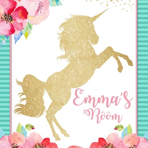 Unicorn Sign - Customized Unicorn - Unicorn Frame - Unicorn Decor - Girls Room Decor - Unicorn Room - Personalized Unicorn - Unicorn Print