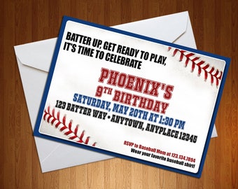 Honkbal uitnodiging - Baseball Invite - Batter Up - Party Invite - Birthday Invite - Baseball Theme Party - Baseball Party - Sports Party