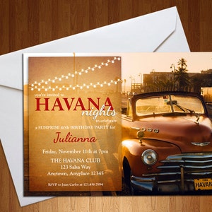 Havana Nights Invite - Havana Nights Party - Suprise Party - Salsa Party - Havana Nights - Birthday Invitation - Digital Invite - Download