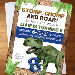 Dinosaur Invite - T-Rex Invitation - Dinosaur Party Invite - Dino Party - Prehistoric Party - Birthday Invitation - Digital Invite - T-Rex