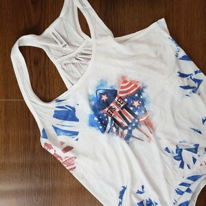 July 4th Tank Top - Fourth of July Tank Top - Tie Dye Tank Top - Tie Dye Summer Wear - Woman Summer Top - Women Tie Dye Tank - Women Gym Top