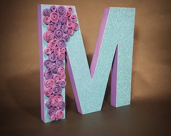 Princess Inspired Wooden Letter - Wooden Letter - Glitter Letter - Custom Letter - Girls Room Decor - Nursery Room - Decorative Letter
