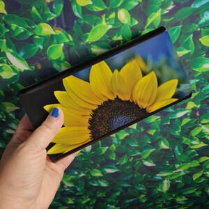 Cartera de cuero sintético de girasol - Idea de regalo de girasol - Estampado de girasol - Regalo para ella - Cartera de cuero sintético para mujeres - Cartera personalizada